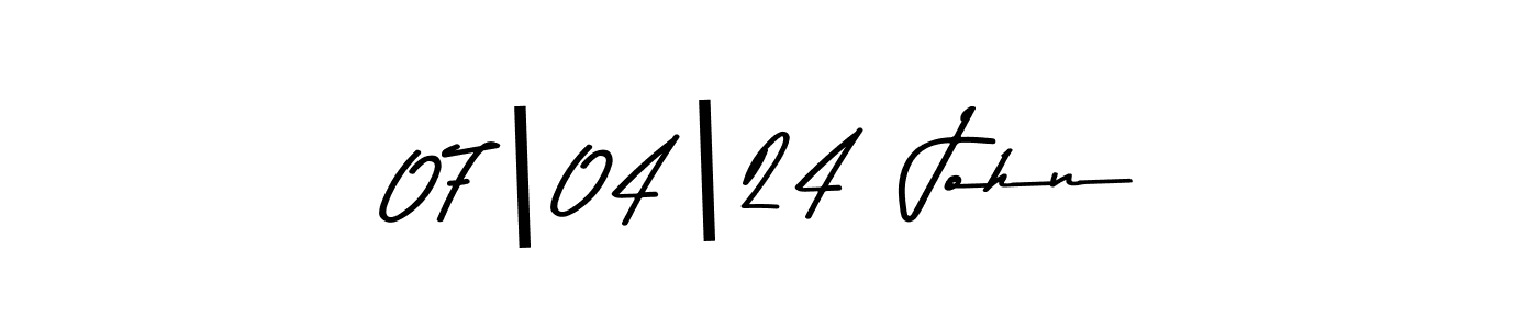 The best way (Asem Kandis PERSONAL USE) to make a short signature is to pick only two or three words in your name. The name 07|04|24  John include a total of six letters. For converting this name. 07|04|24  John signature style 9 images and pictures png