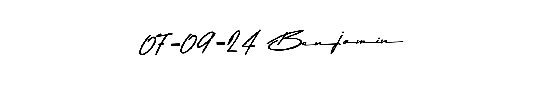 Design your own signature with our free online signature maker. With this signature software, you can create a handwritten (Asem Kandis PERSONAL USE) signature for name 07-09-24  Benjamin. 07-09-24  Benjamin signature style 9 images and pictures png