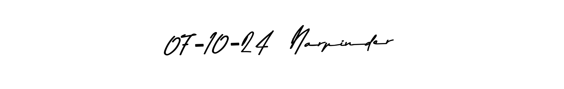 This is the best signature style for the 07-10-24  Narpinder name. Also you like these signature font (Asem Kandis PERSONAL USE). Mix name signature. 07-10-24  Narpinder signature style 9 images and pictures png