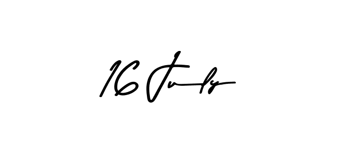 How to make 16 July name signature. Use Asem Kandis PERSONAL USE style for creating short signs online. This is the latest handwritten sign. 16 July signature style 9 images and pictures png