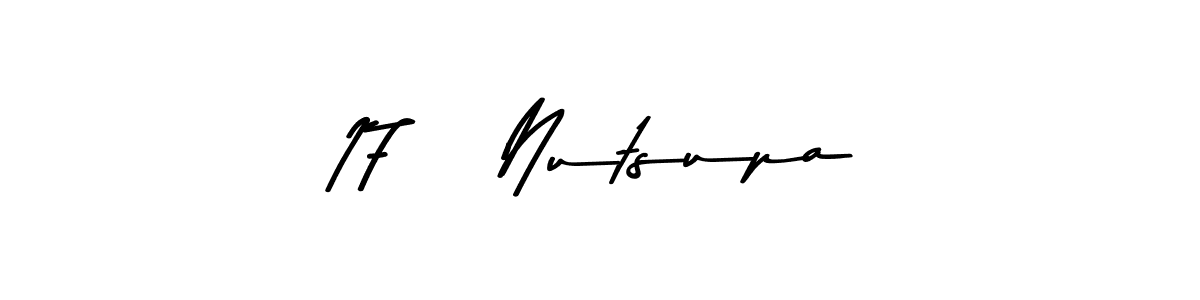 How to make 17   Nutsupa name signature. Use Asem Kandis PERSONAL USE style for creating short signs online. This is the latest handwritten sign. 17   Nutsupa signature style 9 images and pictures png