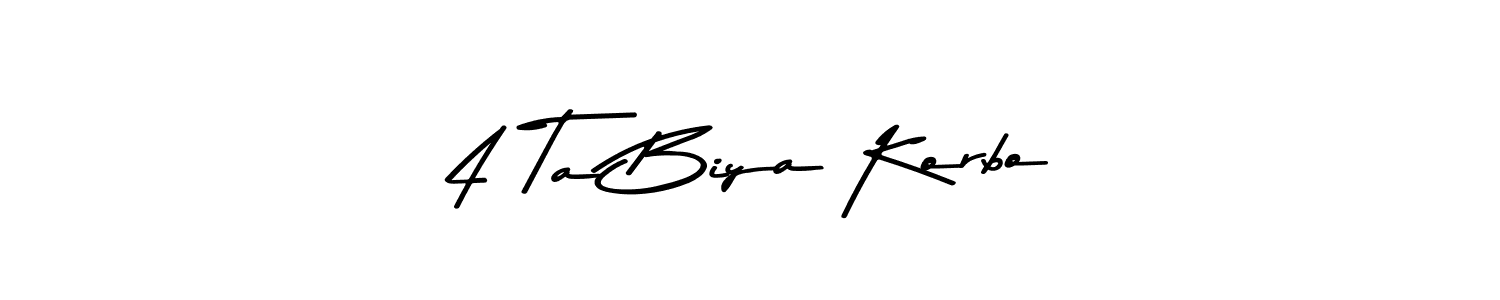Create a beautiful signature design for name 4 Ta Biya Korbo. With this signature (Asem Kandis PERSONAL USE) fonts, you can make a handwritten signature for free. 4 Ta Biya Korbo signature style 9 images and pictures png