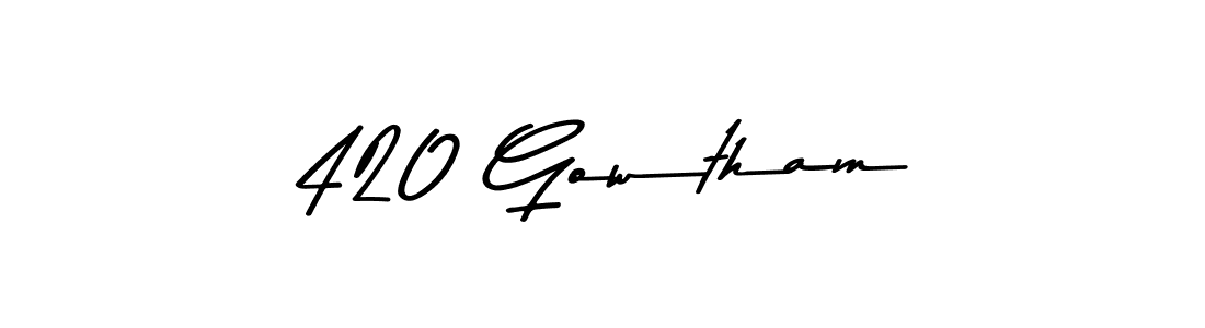 if you are searching for the best signature style for your name 420 Gowtham. so please give up your signature search. here we have designed multiple signature styles  using Asem Kandis PERSONAL USE. 420 Gowtham signature style 9 images and pictures png