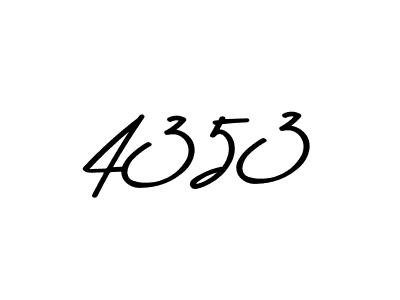 Create a beautiful signature design for name 4353. With this signature (Asem Kandis PERSONAL USE) fonts, you can make a handwritten signature for free. 4353 signature style 9 images and pictures png