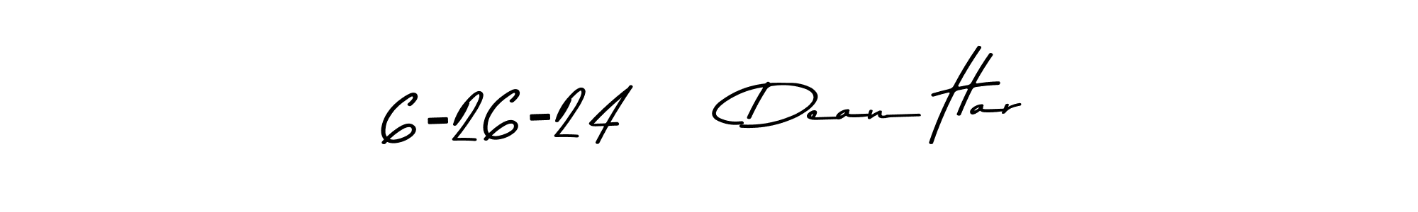 The best way (Asem Kandis PERSONAL USE) to make a short signature is to pick only two or three words in your name. The name 6-26-24     Dean Har include a total of six letters. For converting this name. 6-26-24     Dean Har signature style 9 images and pictures png