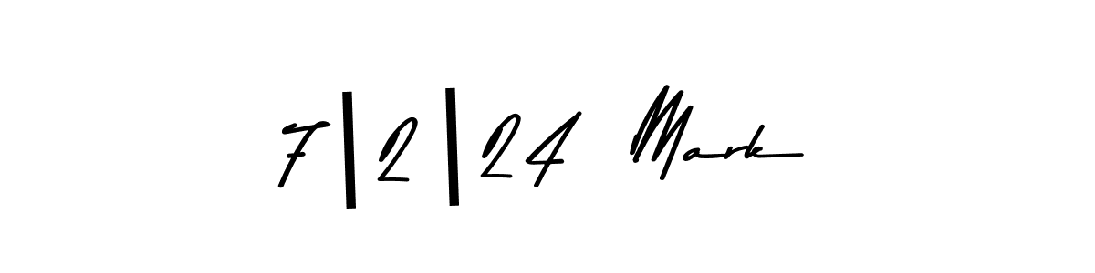 How to make 7|2|24  Mark name signature. Use Asem Kandis PERSONAL USE style for creating short signs online. This is the latest handwritten sign. 7|2|24  Mark signature style 9 images and pictures png