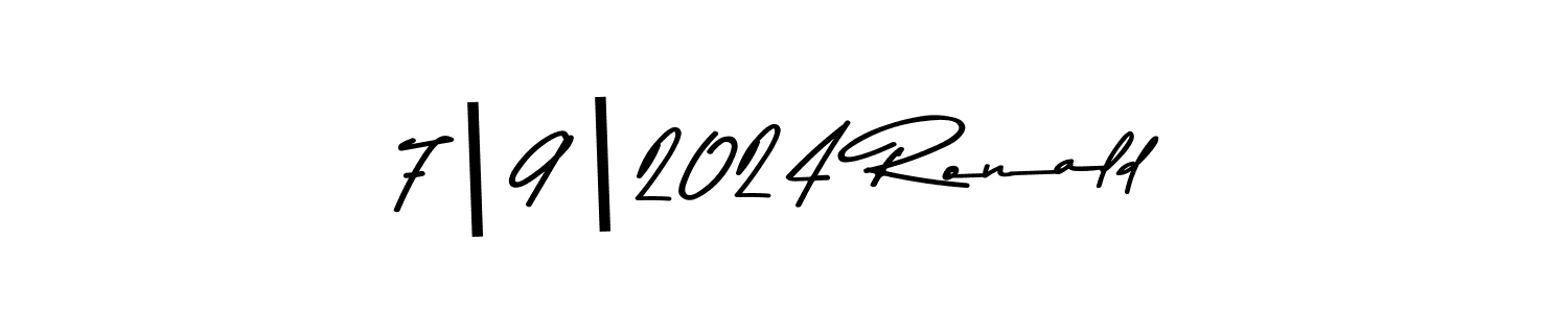 How to make 7|9|2024 Ronald name signature. Use Asem Kandis PERSONAL USE style for creating short signs online. This is the latest handwritten sign. 7|9|2024 Ronald signature style 9 images and pictures png