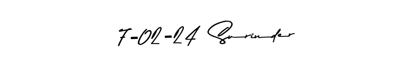 Also we have 7-02-24  Surinder name is the best signature style. Create professional handwritten signature collection using Asem Kandis PERSONAL USE autograph style. 7-02-24  Surinder signature style 9 images and pictures png