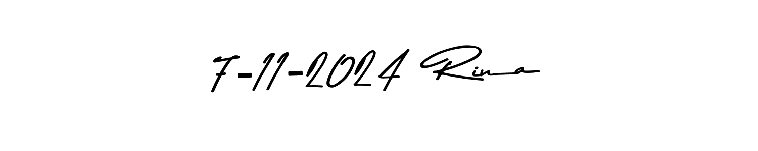 Use a signature maker to create a handwritten signature online. With this signature software, you can design (Asem Kandis PERSONAL USE) your own signature for name 7-11-2024  Rina. 7-11-2024  Rina signature style 9 images and pictures png