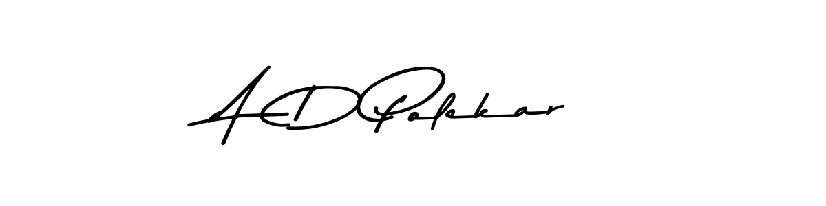 This is the best signature style for the A  D Polekar name. Also you like these signature font (Asem Kandis PERSONAL USE). Mix name signature. A  D Polekar signature style 9 images and pictures png