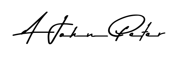 Enhance your business communications with A  John Peter signature in Asem Kandis PERSONAL USE lettering. Clean, modern, and universally compatible. A  John Peter signature style 9 images and pictures png
