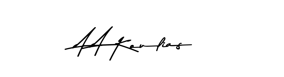Make a beautiful signature design for name A A Koulias. With this signature (Asem Kandis PERSONAL USE) style, you can create a handwritten signature for free. A A Koulias signature style 9 images and pictures png