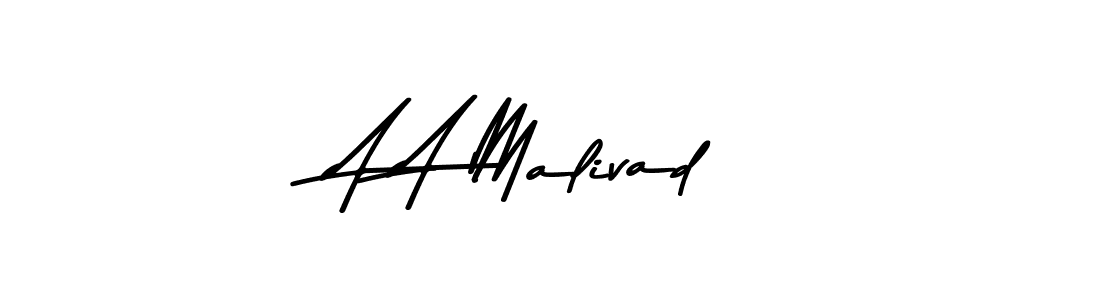 Make a beautiful signature design for name A A Malivad. With this signature (Asem Kandis PERSONAL USE) style, you can create a handwritten signature for free. A A Malivad signature style 9 images and pictures png
