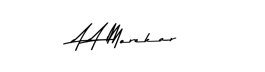The best way (Asem Kandis PERSONAL USE) to make a short signature is to pick only two or three words in your name. The name A A Morekar include a total of six letters. For converting this name. A A Morekar signature style 9 images and pictures png