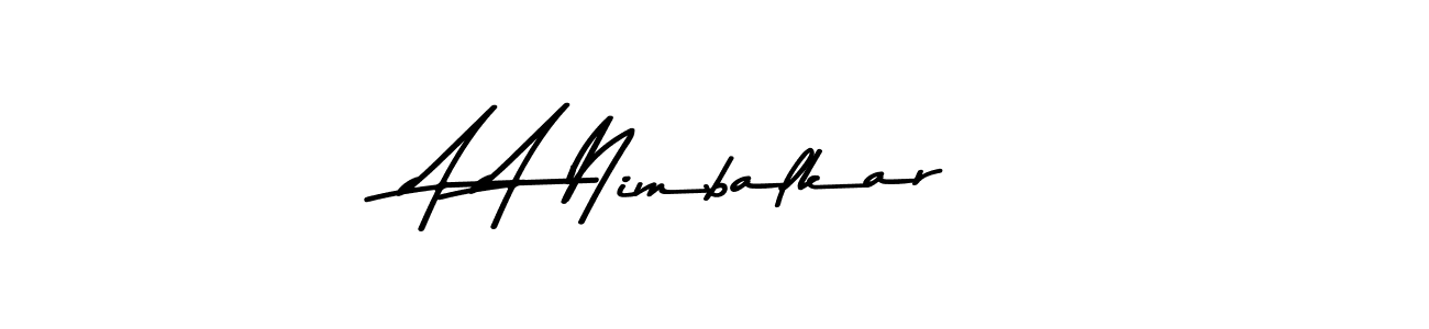 Make a beautiful signature design for name A A Nimbalkar. With this signature (Asem Kandis PERSONAL USE) style, you can create a handwritten signature for free. A A Nimbalkar signature style 9 images and pictures png