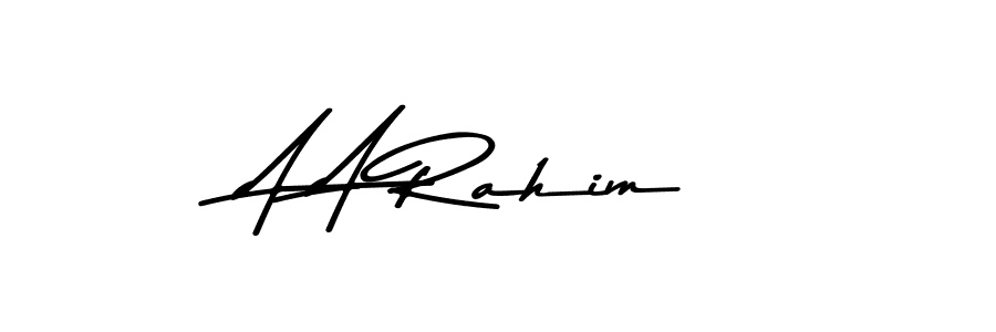 Also You can easily find your signature by using the search form. We will create A A Rahim name handwritten signature images for you free of cost using Asem Kandis PERSONAL USE sign style. A A Rahim signature style 9 images and pictures png