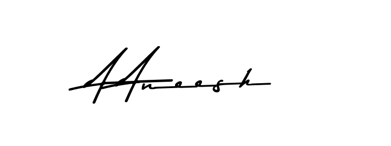 How to make A Aneesh name signature. Use Asem Kandis PERSONAL USE style for creating short signs online. This is the latest handwritten sign. A Aneesh signature style 9 images and pictures png