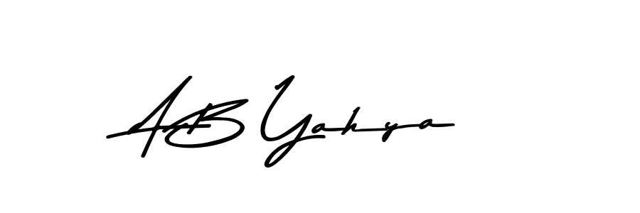 Also You can easily find your signature by using the search form. We will create A B Yahya name handwritten signature images for you free of cost using Asem Kandis PERSONAL USE sign style. A B Yahya signature style 9 images and pictures png