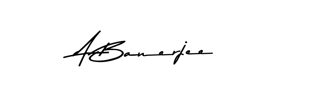 Create a beautiful signature design for name A Banerjee. With this signature (Asem Kandis PERSONAL USE) fonts, you can make a handwritten signature for free. A Banerjee signature style 9 images and pictures png