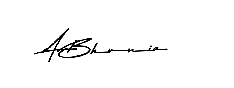 How to make A Bhunia name signature. Use Asem Kandis PERSONAL USE style for creating short signs online. This is the latest handwritten sign. A Bhunia signature style 9 images and pictures png