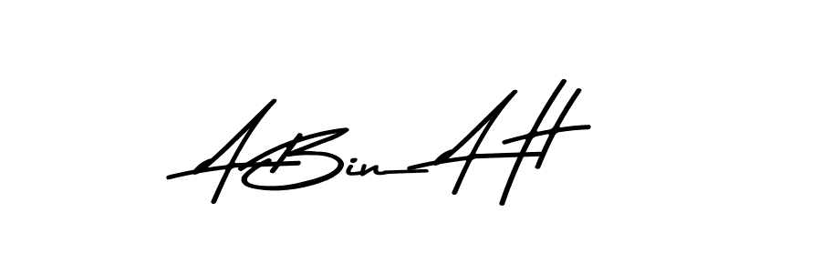 Also You can easily find your signature by using the search form. We will create A Bin A H name handwritten signature images for you free of cost using Asem Kandis PERSONAL USE sign style. A Bin A H signature style 9 images and pictures png