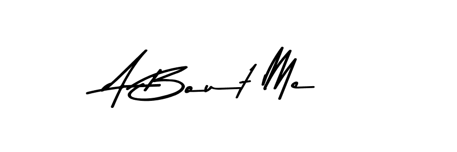 The best way (Asem Kandis PERSONAL USE) to make a short signature is to pick only two or three words in your name. The name A Bout Me include a total of six letters. For converting this name. A Bout Me signature style 9 images and pictures png