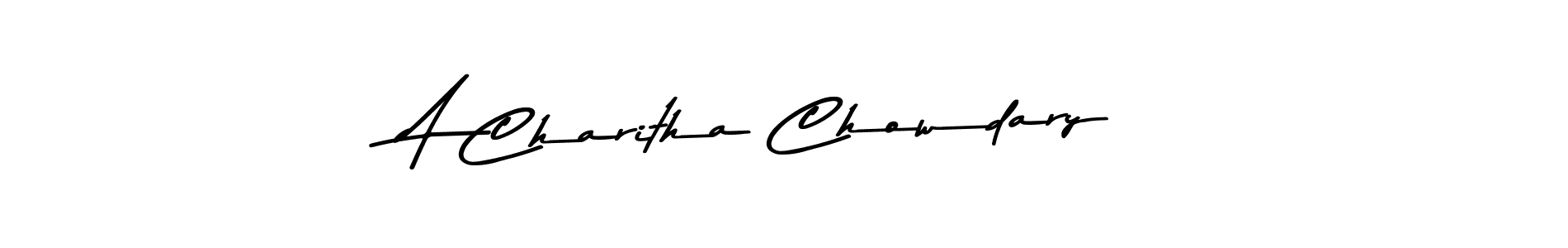 Make a beautiful signature design for name A Charitha Chowdary. With this signature (Asem Kandis PERSONAL USE) style, you can create a handwritten signature for free. A Charitha Chowdary signature style 9 images and pictures png