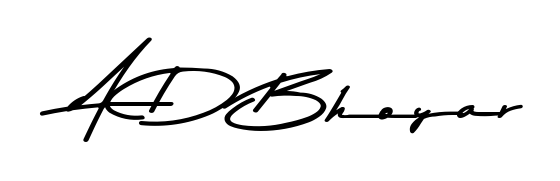 Give your name A D Bhoyar an exquisite flair with the Asem Kandis PERSONAL USE script font. Ideal for contracts, resumes, and formal letterheads. A D Bhoyar signature style 9 images and pictures png
