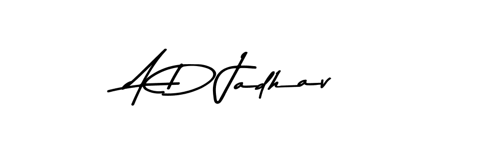 How to make A D Jadhav name signature. Use Asem Kandis PERSONAL USE style for creating short signs online. This is the latest handwritten sign. A D Jadhav signature style 9 images and pictures png