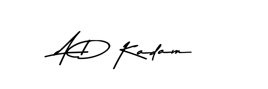 How to make A D Kadam name signature. Use Asem Kandis PERSONAL USE style for creating short signs online. This is the latest handwritten sign. A D Kadam signature style 9 images and pictures png