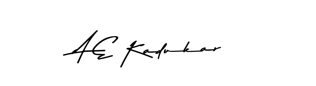 How to make A E Kadukar signature? Asem Kandis PERSONAL USE is a professional autograph style. Create handwritten signature for A E Kadukar name. A E Kadukar signature style 9 images and pictures png