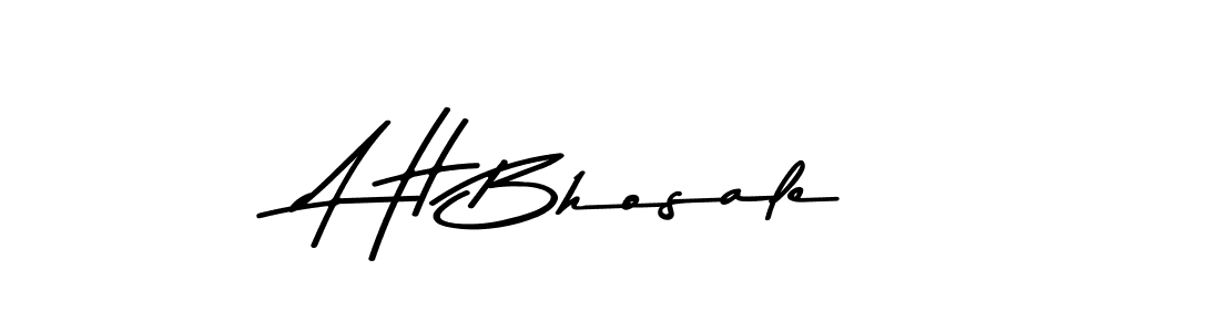 The best way (Asem Kandis PERSONAL USE) to make a short signature is to pick only two or three words in your name. The name A H Bhosale include a total of six letters. For converting this name. A H Bhosale signature style 9 images and pictures png