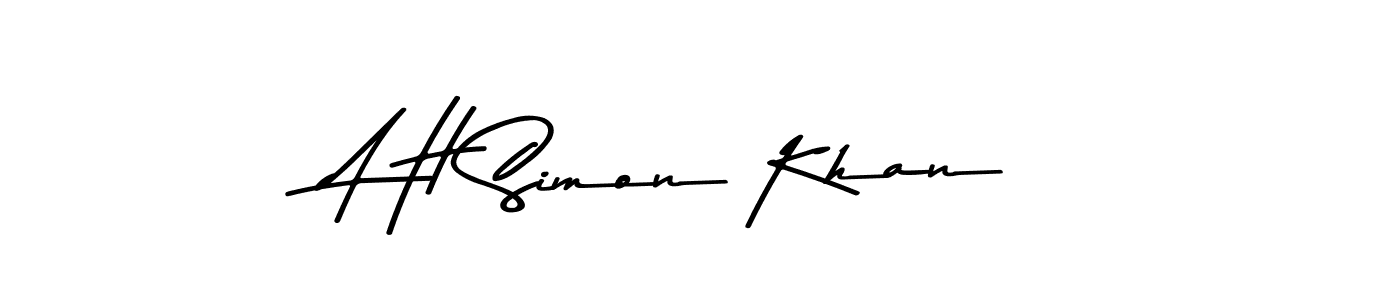 Make a beautiful signature design for name A H Simon Khan. With this signature (Asem Kandis PERSONAL USE) style, you can create a handwritten signature for free. A H Simon Khan signature style 9 images and pictures png