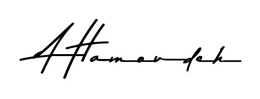 A modern signature idea for name A Hamoudeh using Asem Kandis PERSONAL USE font. Clean strokes and elegant curves make it stand out instantly. A Hamoudeh signature style 9 images and pictures png