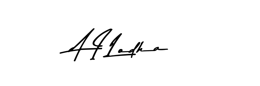 Also You can easily find your signature by using the search form. We will create A I Lodha name handwritten signature images for you free of cost using Asem Kandis PERSONAL USE sign style. A I Lodha signature style 9 images and pictures png