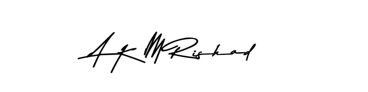 Design your own signature with our free online signature maker. With this signature software, you can create a handwritten (Asem Kandis PERSONAL USE) signature for name A K M Rishad. A K M Rishad signature style 9 images and pictures png