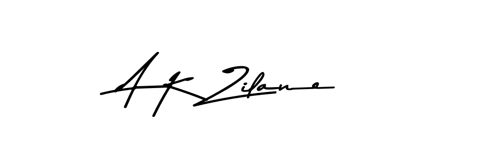 How to make A K Zilane name signature. Use Asem Kandis PERSONAL USE style for creating short signs online. This is the latest handwritten sign. A K Zilane signature style 9 images and pictures png