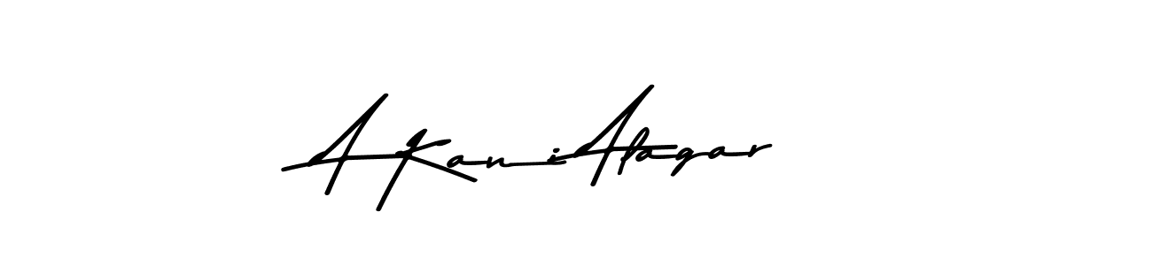 The best way (Asem Kandis PERSONAL USE) to make a short signature is to pick only two or three words in your name. The name A Kani Alagar include a total of six letters. For converting this name. A Kani Alagar signature style 9 images and pictures png