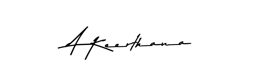 How to make A Keerthana name signature. Use Asem Kandis PERSONAL USE style for creating short signs online. This is the latest handwritten sign. A Keerthana signature style 9 images and pictures png