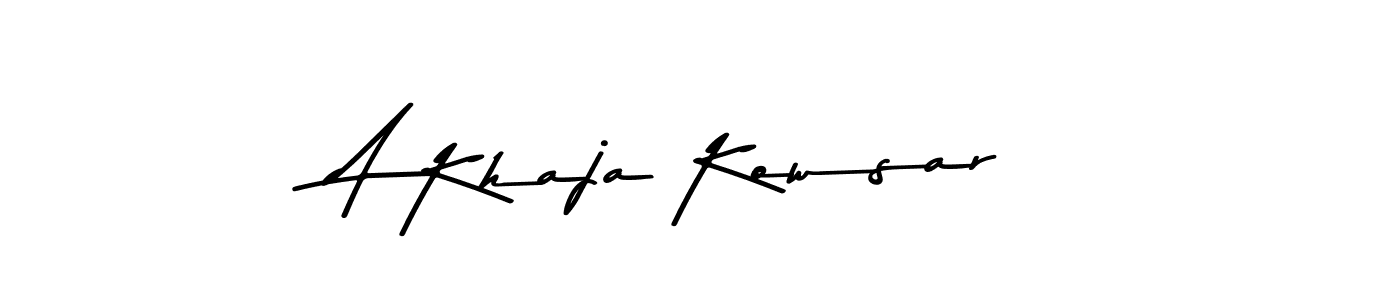 The best way (Asem Kandis PERSONAL USE) to make a short signature is to pick only two or three words in your name. The name A Khaja Kowsar include a total of six letters. For converting this name. A Khaja Kowsar signature style 9 images and pictures png