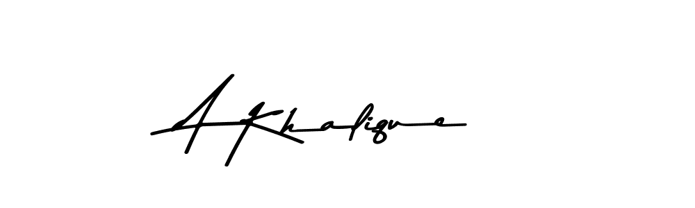 How to make A Khalique name signature. Use Asem Kandis PERSONAL USE style for creating short signs online. This is the latest handwritten sign. A Khalique signature style 9 images and pictures png