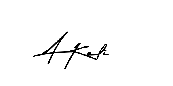 This is the best signature style for the A Koli name. Also you like these signature font (Asem Kandis PERSONAL USE). Mix name signature. A Koli signature style 9 images and pictures png