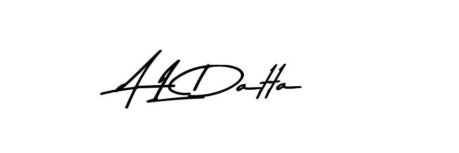 Create a beautiful signature design for name A L Datta. With this signature (Asem Kandis PERSONAL USE) fonts, you can make a handwritten signature for free. A L Datta signature style 9 images and pictures png