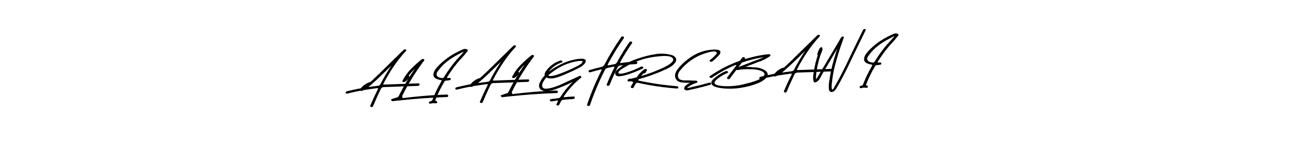 A L I  A L G H R E B A W I stylish signature style. Best Handwritten Sign (Asem Kandis PERSONAL USE) for my name. Handwritten Signature Collection Ideas for my name A L I  A L G H R E B A W I. A L I  A L G H R E B A W I signature style 9 images and pictures png
