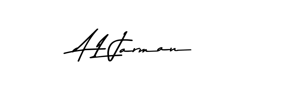 How to make A L Jarman name signature. Use Asem Kandis PERSONAL USE style for creating short signs online. This is the latest handwritten sign. A L Jarman signature style 9 images and pictures png