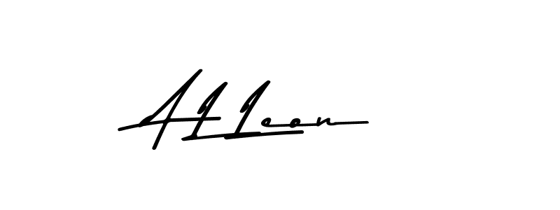 How to make A L Leon name signature. Use Asem Kandis PERSONAL USE style for creating short signs online. This is the latest handwritten sign. A L Leon signature style 9 images and pictures png