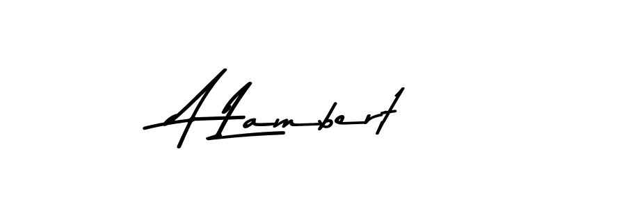 Create a beautiful signature design for name A Lambert. With this signature (Asem Kandis PERSONAL USE) fonts, you can make a handwritten signature for free. A Lambert signature style 9 images and pictures png