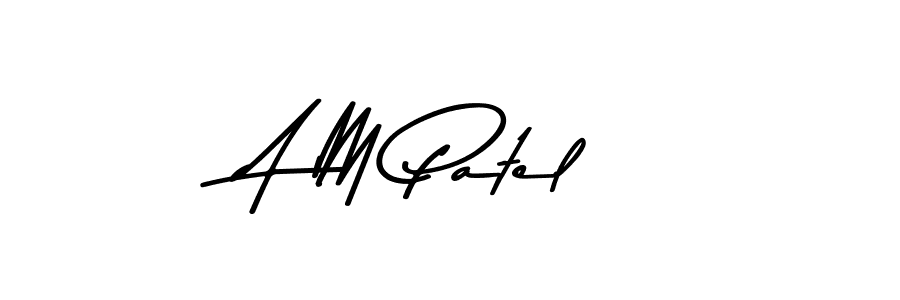 How to make A M Patel name signature. Use Asem Kandis PERSONAL USE style for creating short signs online. This is the latest handwritten sign. A M Patel signature style 9 images and pictures png