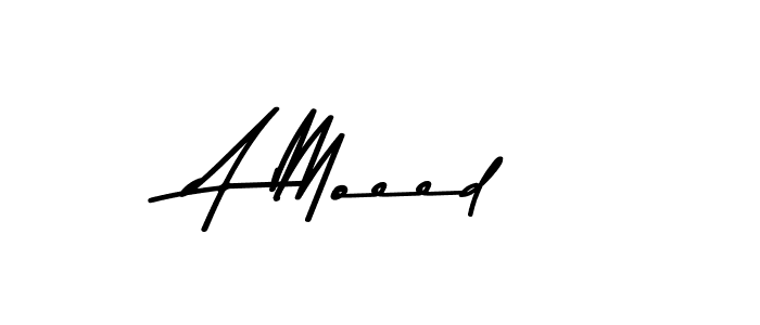 How to make A Moeed name signature. Use Asem Kandis PERSONAL USE style for creating short signs online. This is the latest handwritten sign. A Moeed signature style 9 images and pictures png
