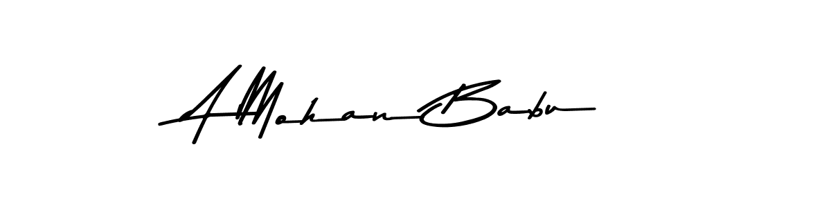 Create a beautiful signature design for name A Mohan Babu. With this signature (Asem Kandis PERSONAL USE) fonts, you can make a handwritten signature for free. A Mohan Babu signature style 9 images and pictures png